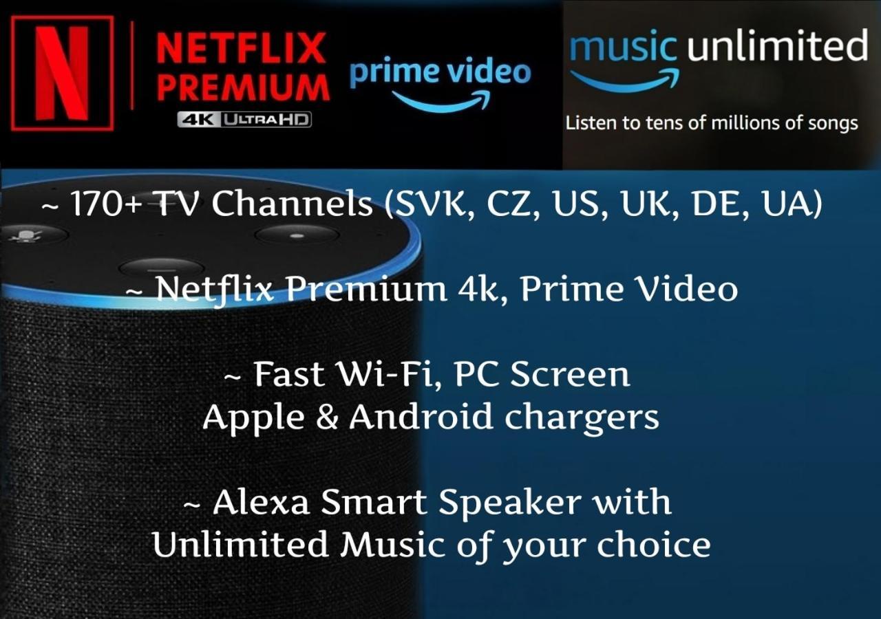 E1 Luxury Oldtown Apt - 2X Parking, Foodstore, Pcscreen, Netflix, Unlimited Music, Crib, Babychair, Fastwifi, Aircon Košice Exterior foto
